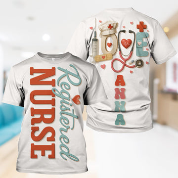 Personalized Registered Nurse Shirt - Custom RN Love Design - Gifts for Nurses, LPNs, and Healthcare Workers