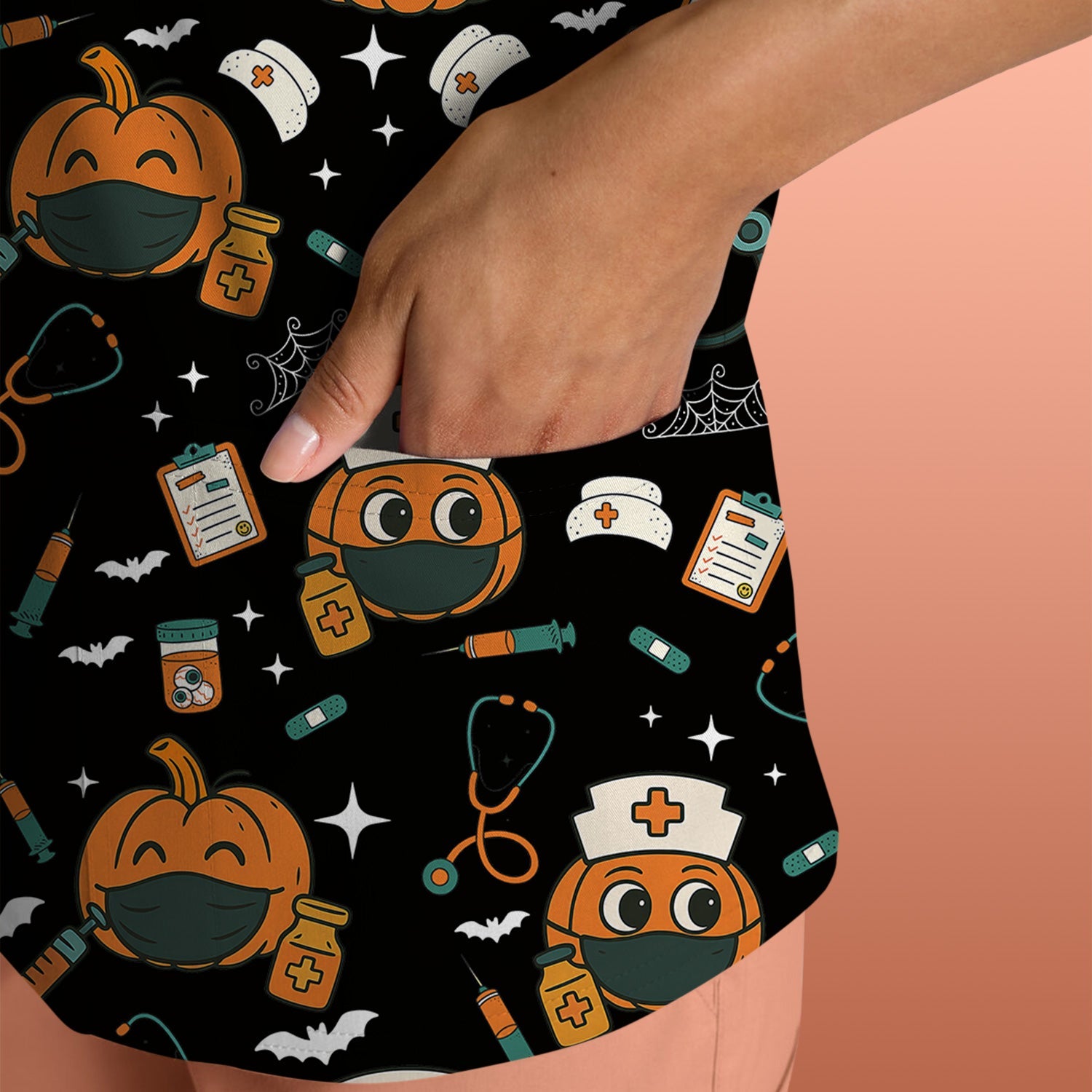 Pumpkin Halloween Nurse Shirt - Funny Holiday Tee For Women Nurses - Gift for CNA RN LPN