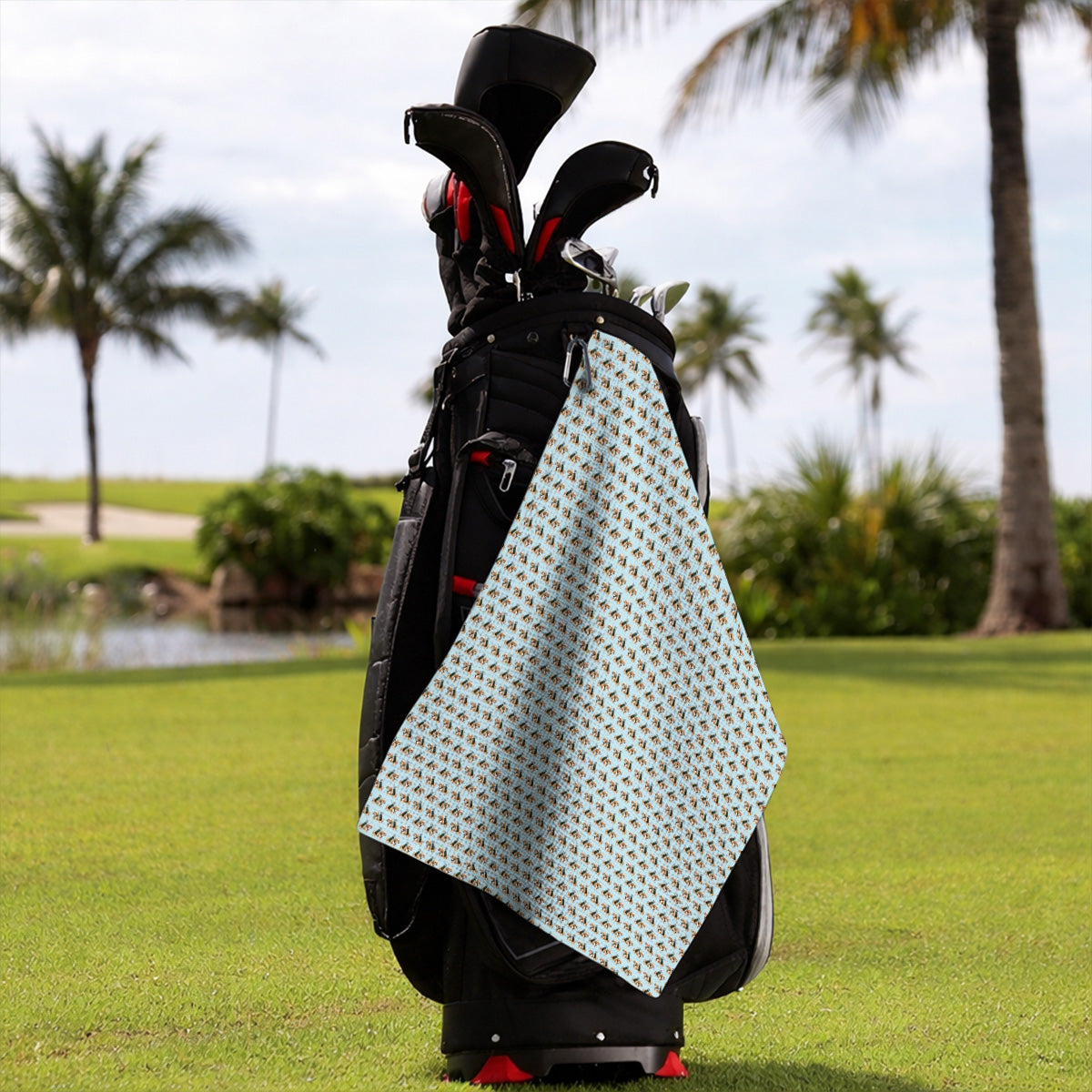 Shih Tzu Golf Towels, Cute Shih Tzu Pattern Golf Towel, Golf Gift For Golfer