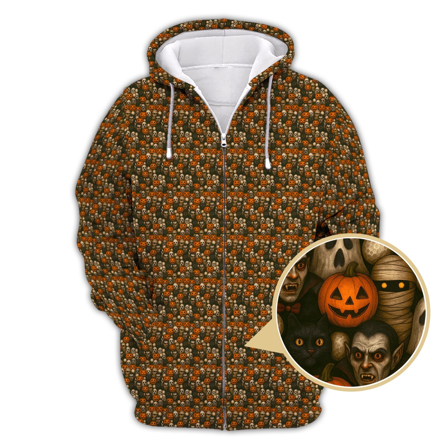 Halloween Pattern Golf Shirt, Funny Halloween Golf Shirt, Golf Gift For Golfer