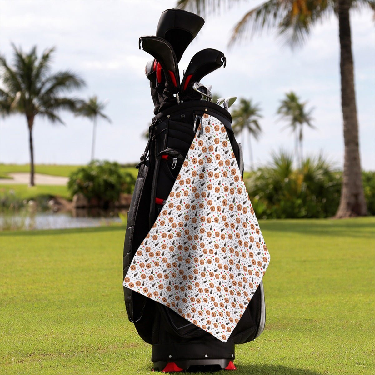 Goldendoodle Golf Towels, Crazy Doodle Dog Pattern Golf Towel, Golf Gift For Golfers