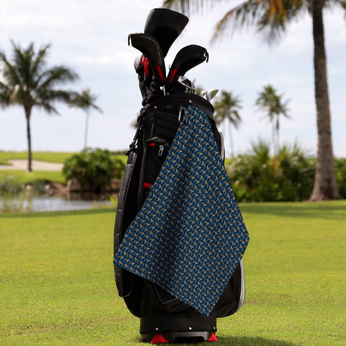 Funny Pit Bull Terrier Golf Towel, Pit Bull Pattern Golf Towels, Golf Gift for Dog Lovers