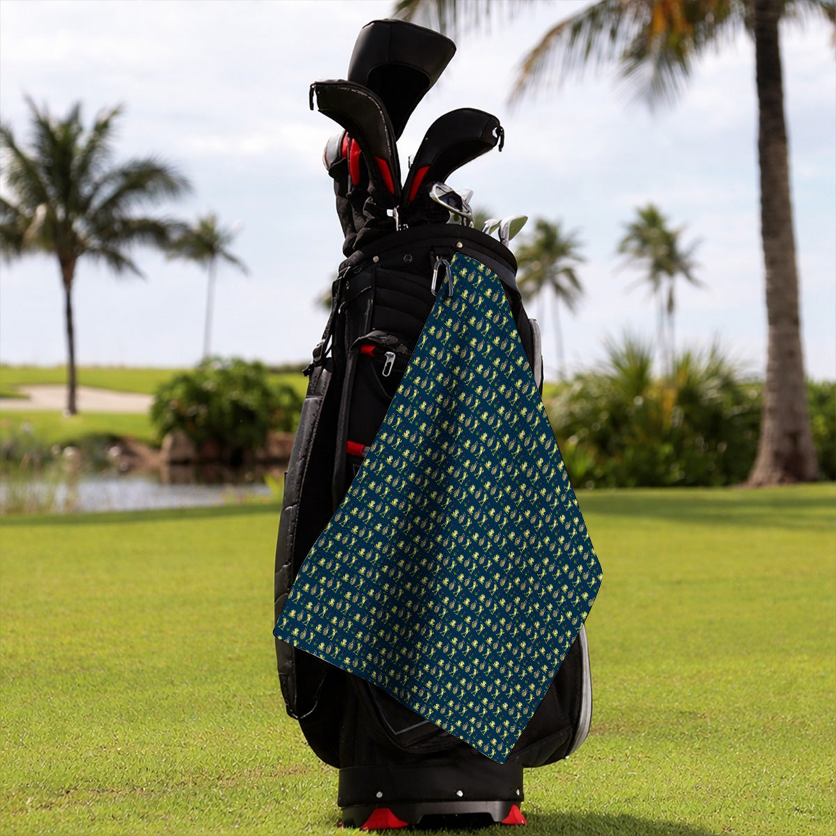 Frog Golf Towels, Cute Frog Golf Pattern Towel, Crazy Golf Gift For Golfers
