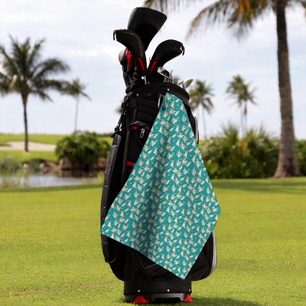 Crazy Cavalier King Charles Spaniel Golf Towel, Funny Cavalier Golf Towels, Golf Gift For Golfer