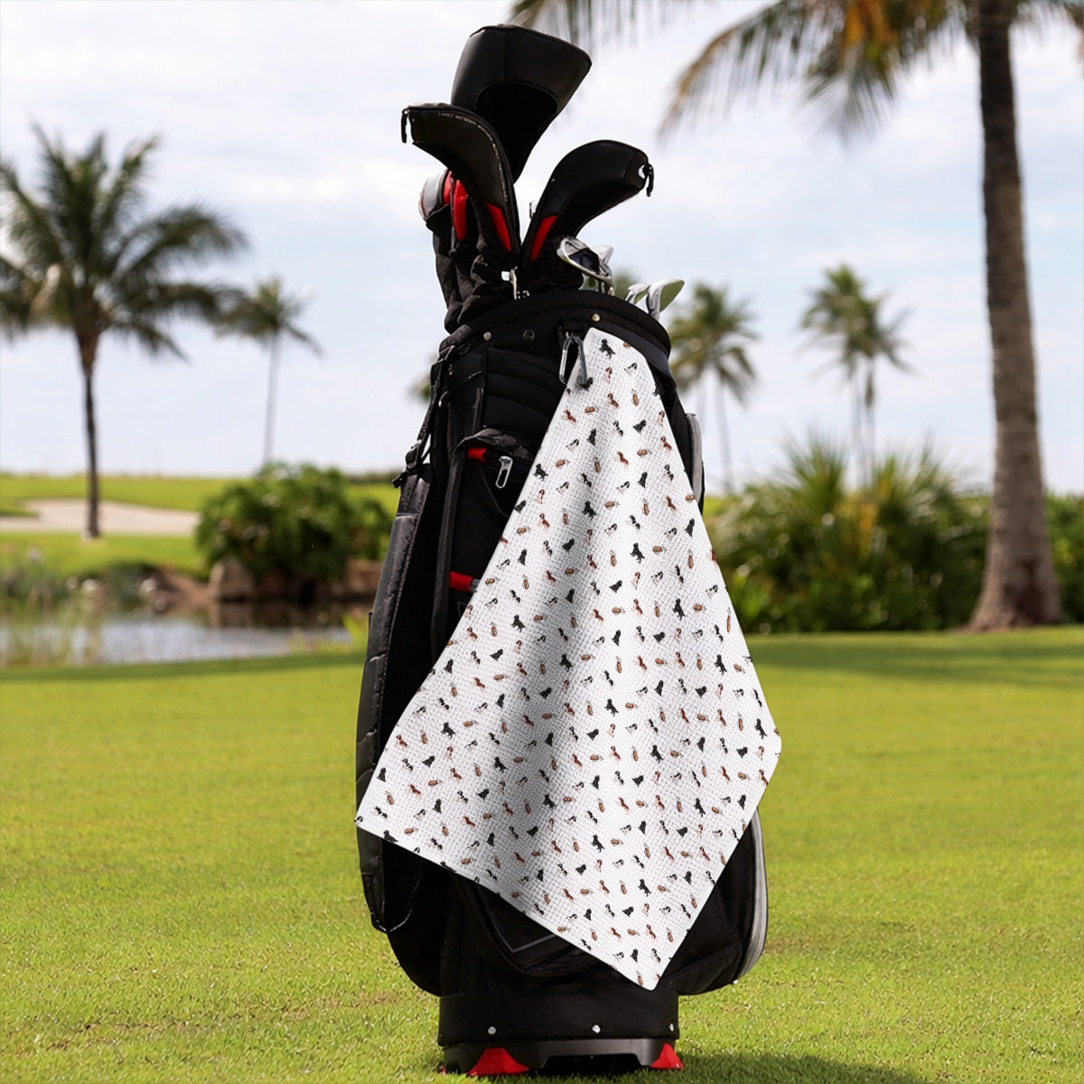 English Springer Spaniel Golf Towels, Funny Dog Pattern Golf Towel, Golf Gift For Golfers