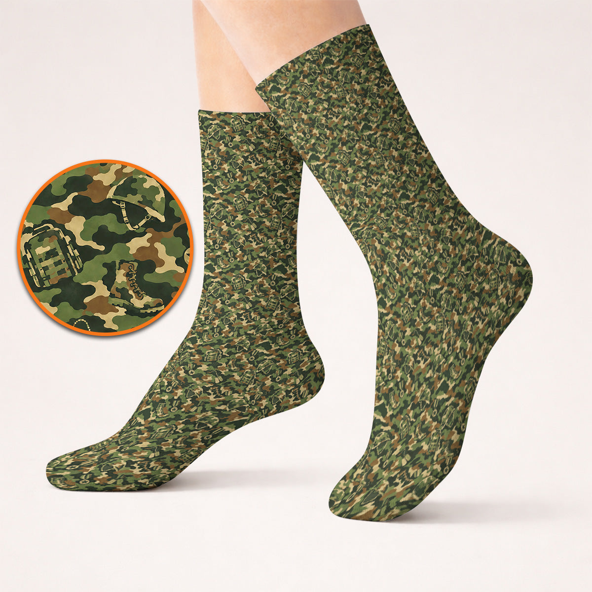 Veteran Camo Golf Socks, Army Camouflage Golf Sock, Golf Gift For Golfers
