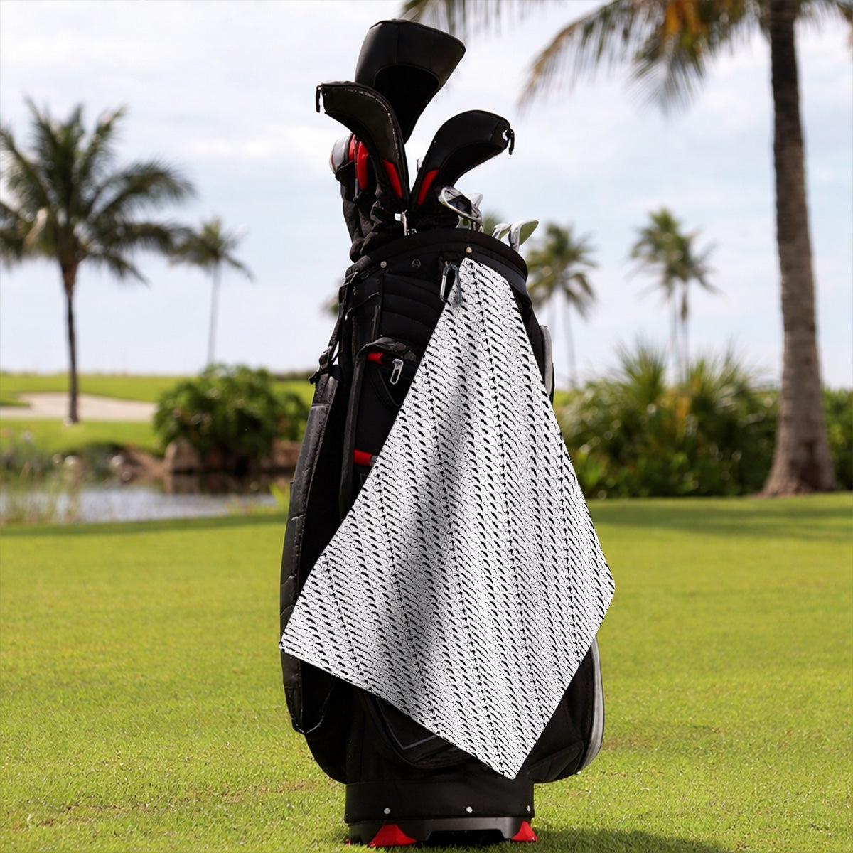 Funny Mustache Golf Towels, Movember Pattern Golf Towel, Golf Gift for Golfers