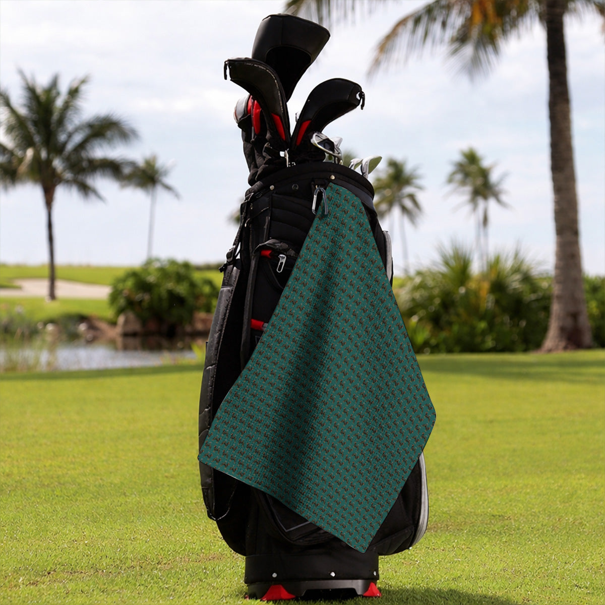 Doberman Golf Towels, Crazy Doberman Pattern Golf Towel, Dog Lover Golf Gift