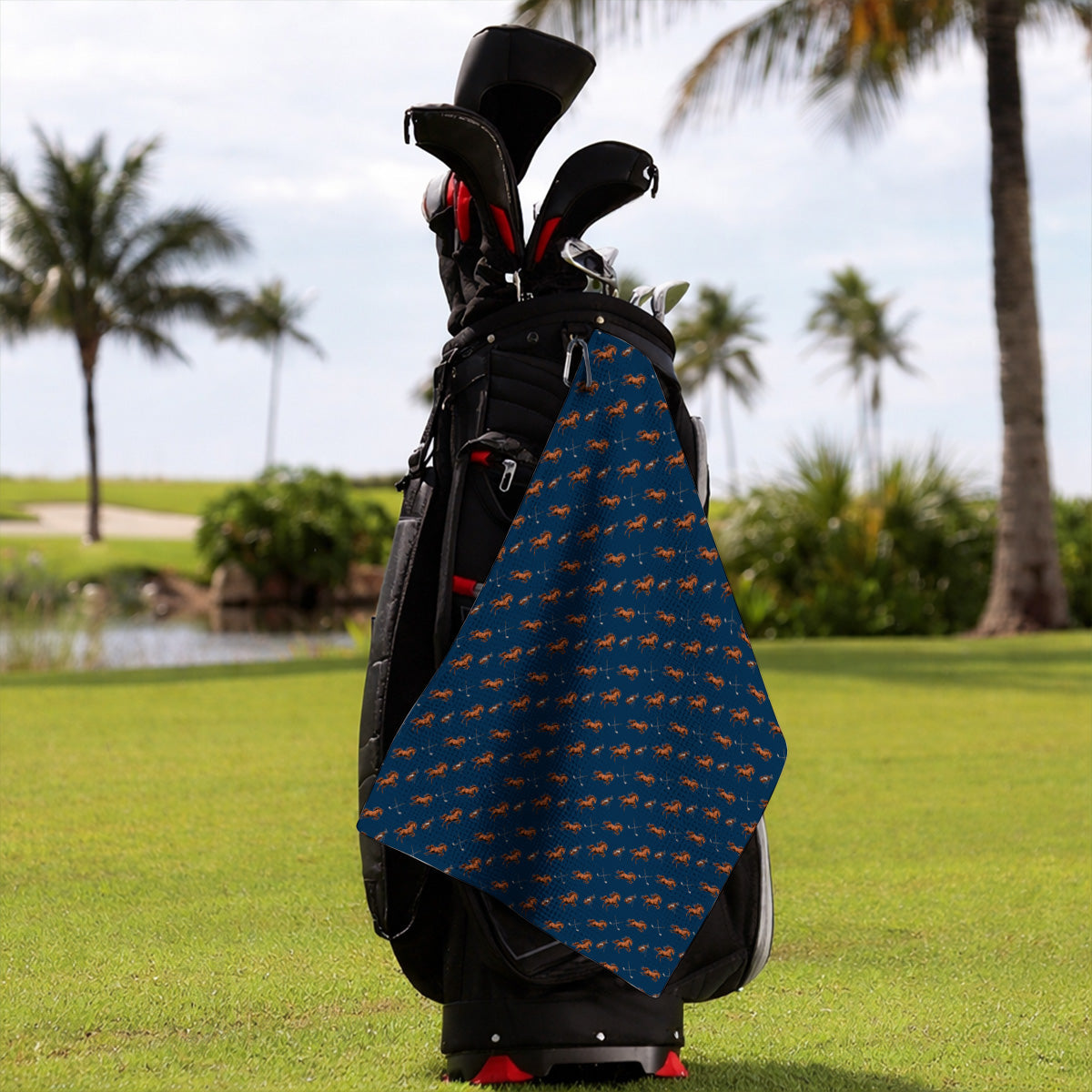 American Quarter Horse Golf Towels, Horse Pattern Golf Towel for Equestrian Lovers, Western Horse Golf Gift for Golfers