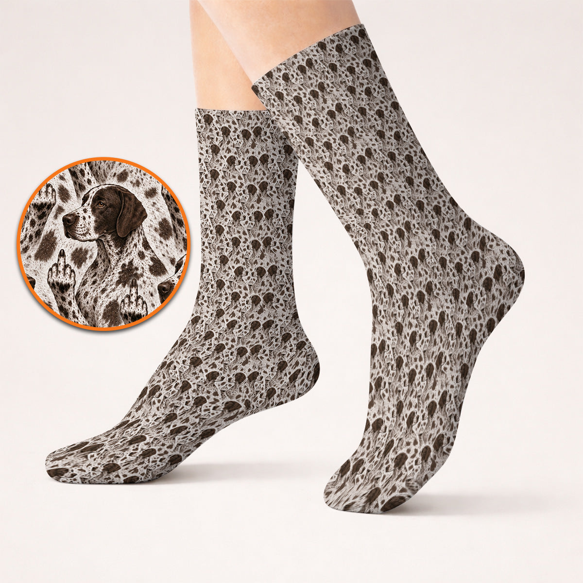 German Shorthaired Pointer Golf Socks, Pointer Pattern Golf Sock, Funny Golf Gift For Golfer