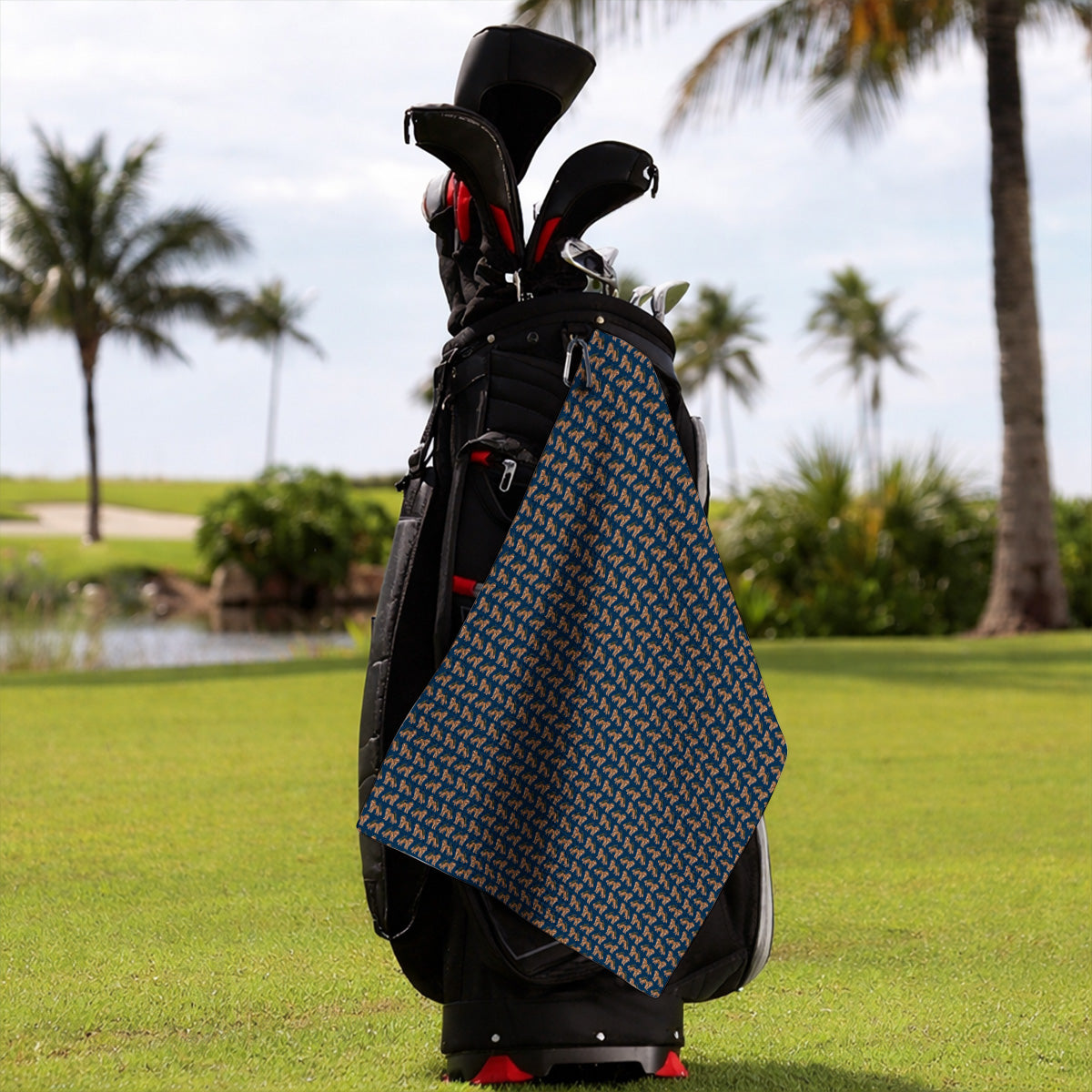 Goldendoodle Golf Towels, Funny Golfing Doodle Dog Pattern Golf Towel, Golf Gift For Golfers