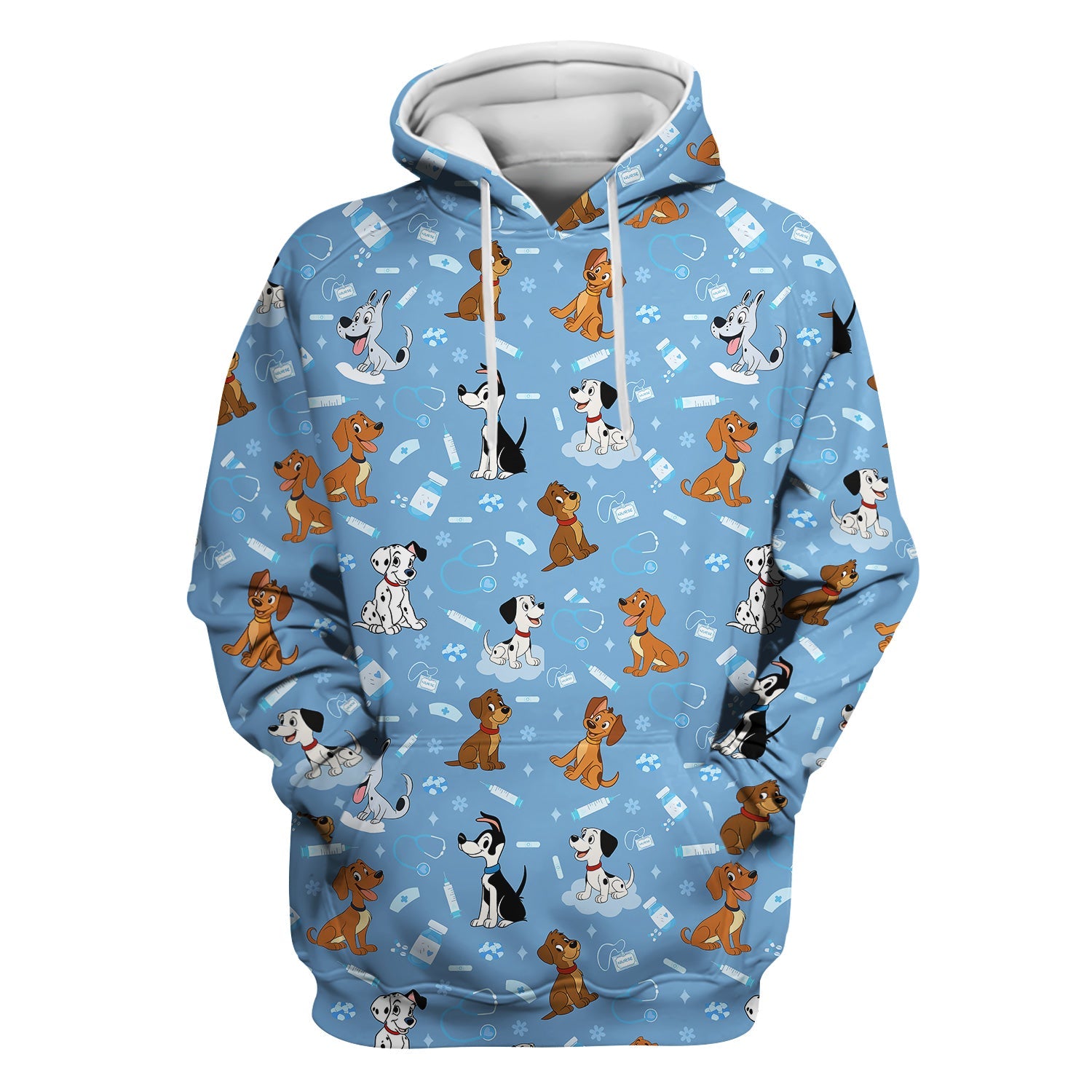 Cute Cartoon Dog Medical Shirt - Puppy Pattern Top for Veterinarians, Vet Techs, Animal Lovers - Fun Pet Care Gift for Dog Mom and Dad