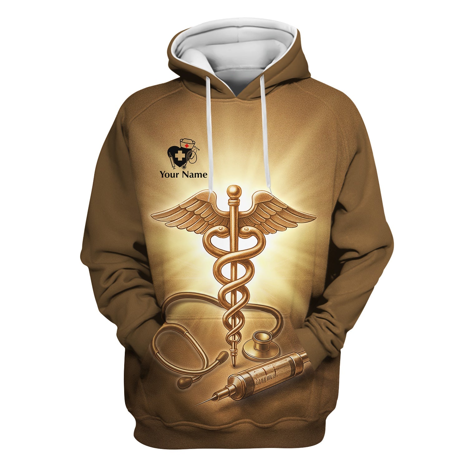 Personalized Christian Nurse Prayer Shirt - A Nurse's Prayer & Caduceus Symbol Graphic Tee - Gift for RN LPN CNA