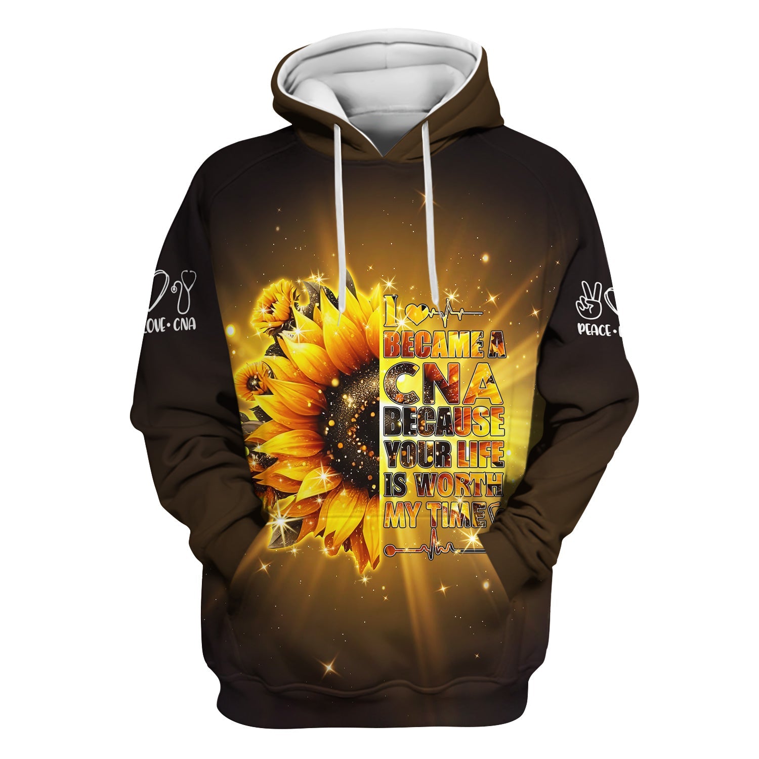 Custom CNA Floral T-Shirt - Your Life Is Worth My Time Design - Gift for Women's CNA & Nursing Assistants