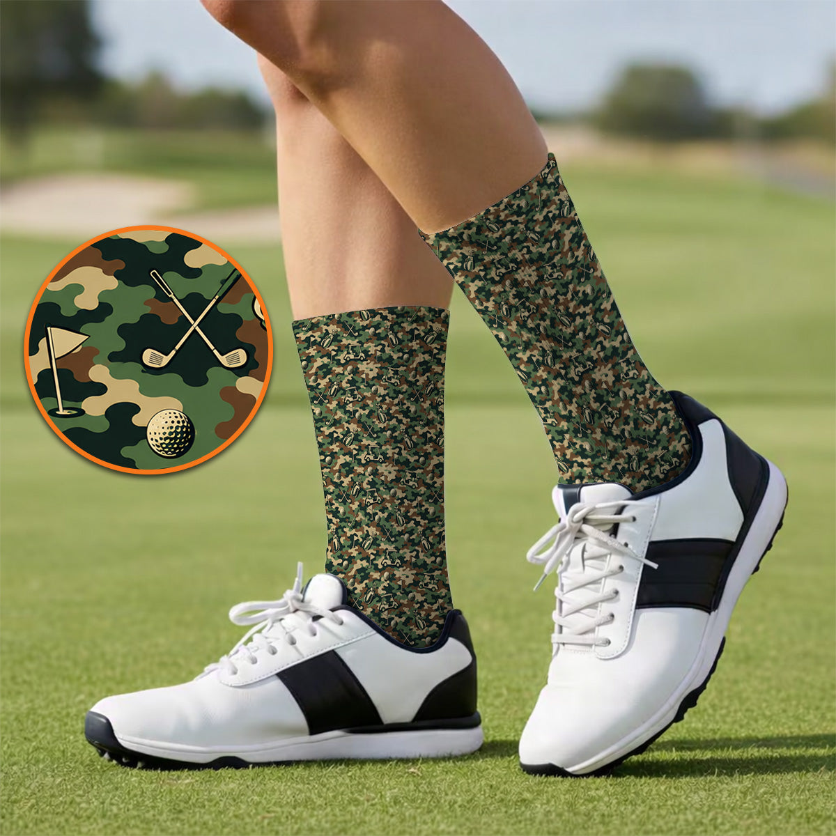 Veteran Golf Socks, Camo Pattern Golf Sock, Crazy Golf Gift For Golfers