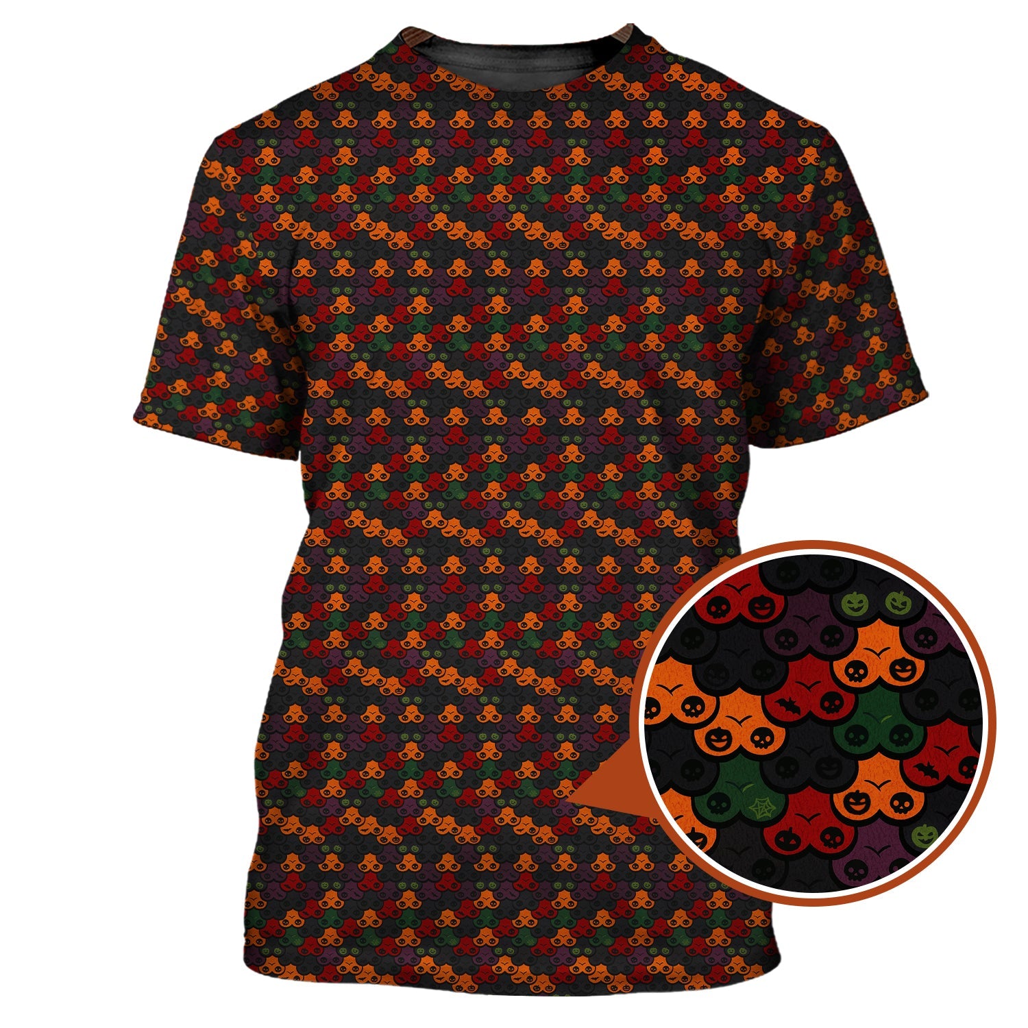 Funny Pattern Golf Shirt, Halloween Golf Shirt With Pumpkin, Crazy Golf Shirt For Golfer