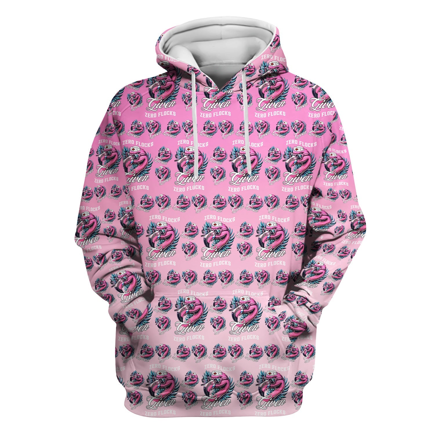 Funny Flamingo Nurse Shirt - Zero Flocks Given Pink Graphic Tee - RN LPN CNA Healthcare Workers Gift