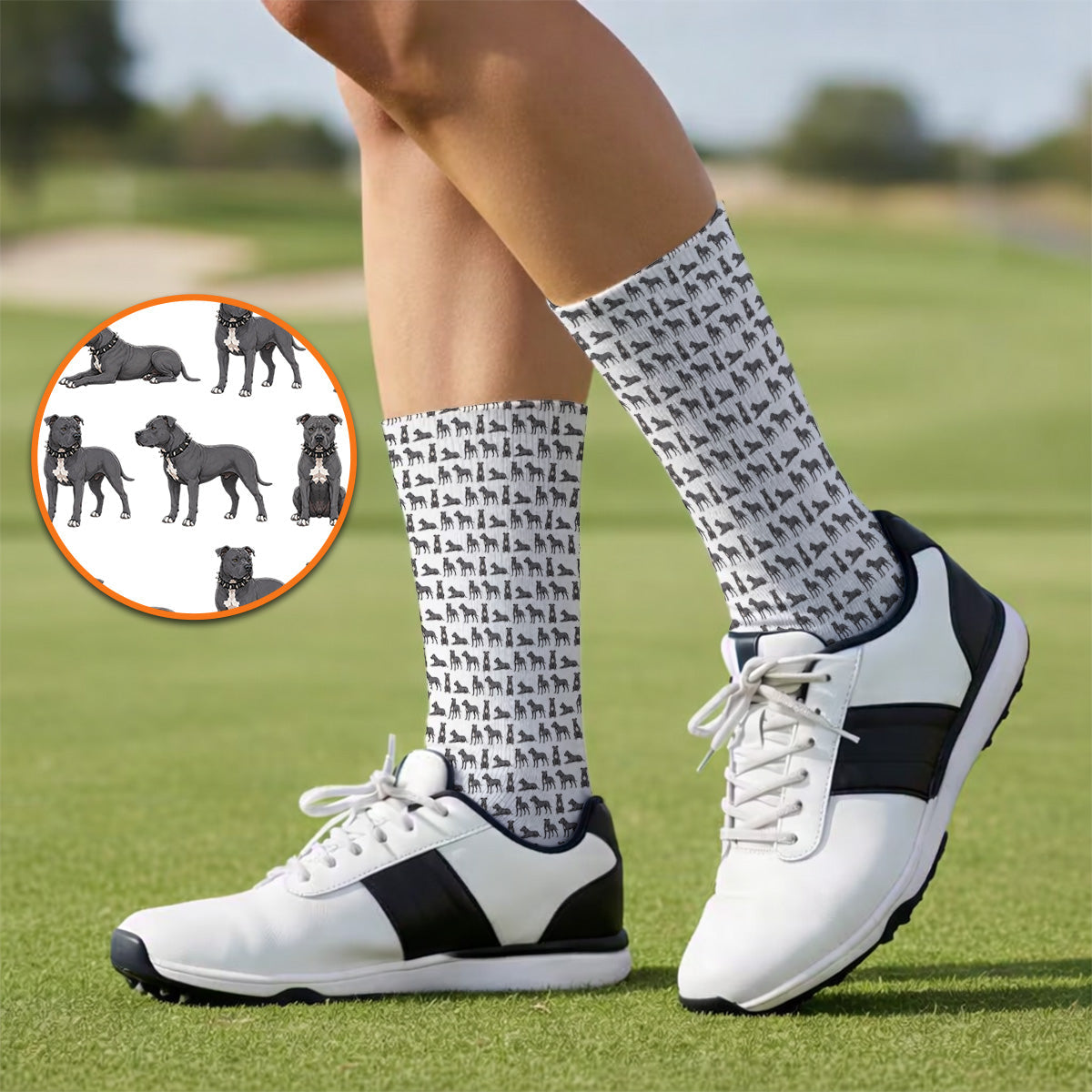 Pit Bull Golf Socks, Pit Bull Pattern Golf Sock for Dog Lovers, Golf Gift For Golfer