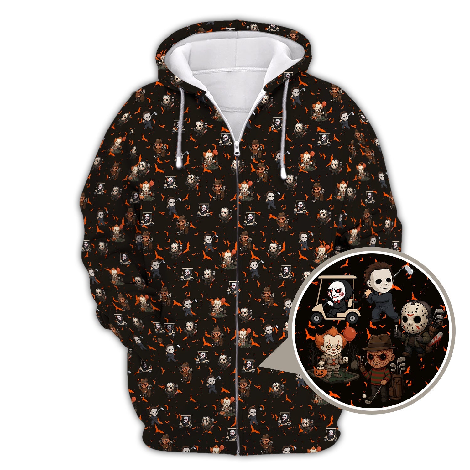 Pattern Golf Shirt For Golfer, Halloween Golf Shirt, Crazy Golf Shirt For Men, Funny Golf Shirt Of Halloween