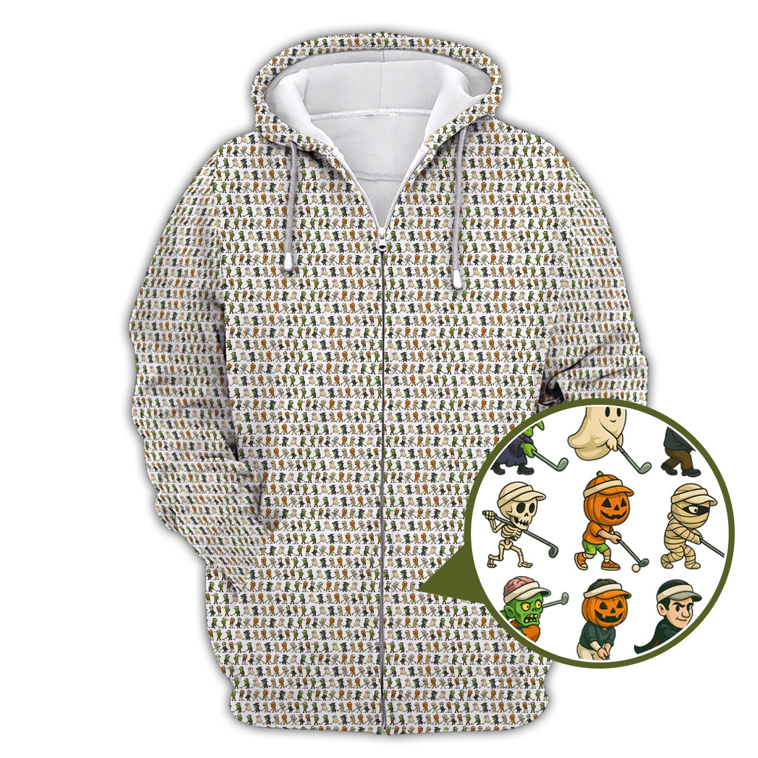 Crazy Pattern Golf Shirt, Halloween Golf Shirt For Men, Funny Golf Shirt, Golf Gift For Golfer
