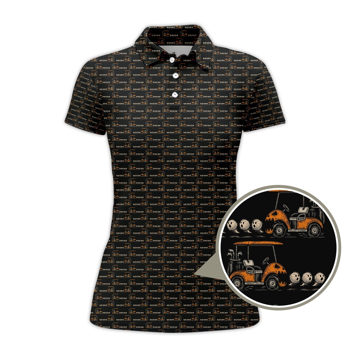 Crazy Pattern Golf Shirt, Halloween Golf Shirt For Golfer, Funny Golf Shirt For Men