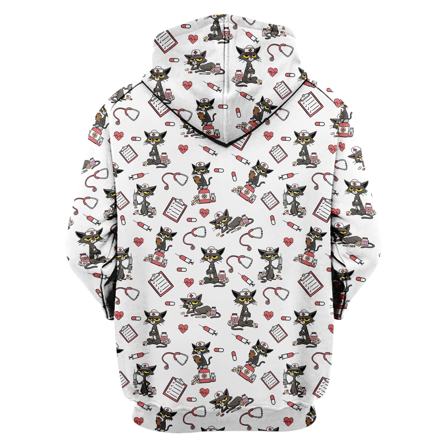 Personalized Funny Nurse Cat Shirt - Cute Black Cat with Stethoscope & Pills - Gift for RN CNA LPN