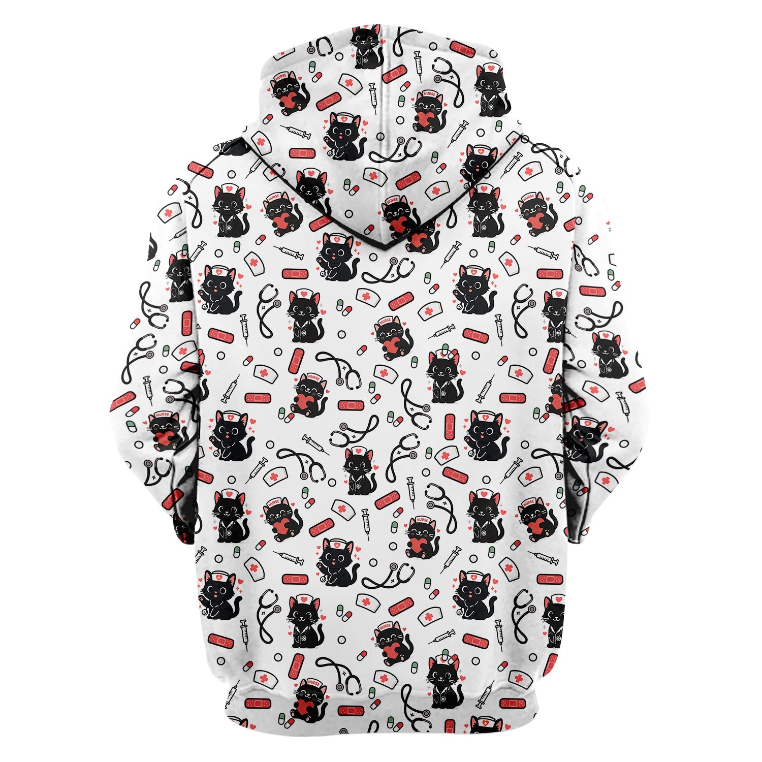Personalized Adorable Cat Print Nurse Tee - Medical Uniform Shirt with Stethoscope - Gift for RN CNA LPN