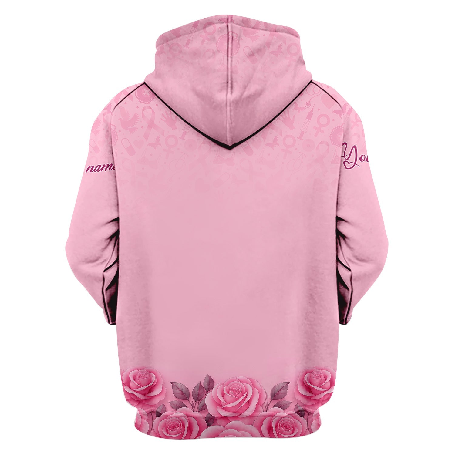 Personalized Breast Cancer Fighter Shirt - Pink Boxing Gloves & Rose Floral Design - Gift for RN LPN CNA