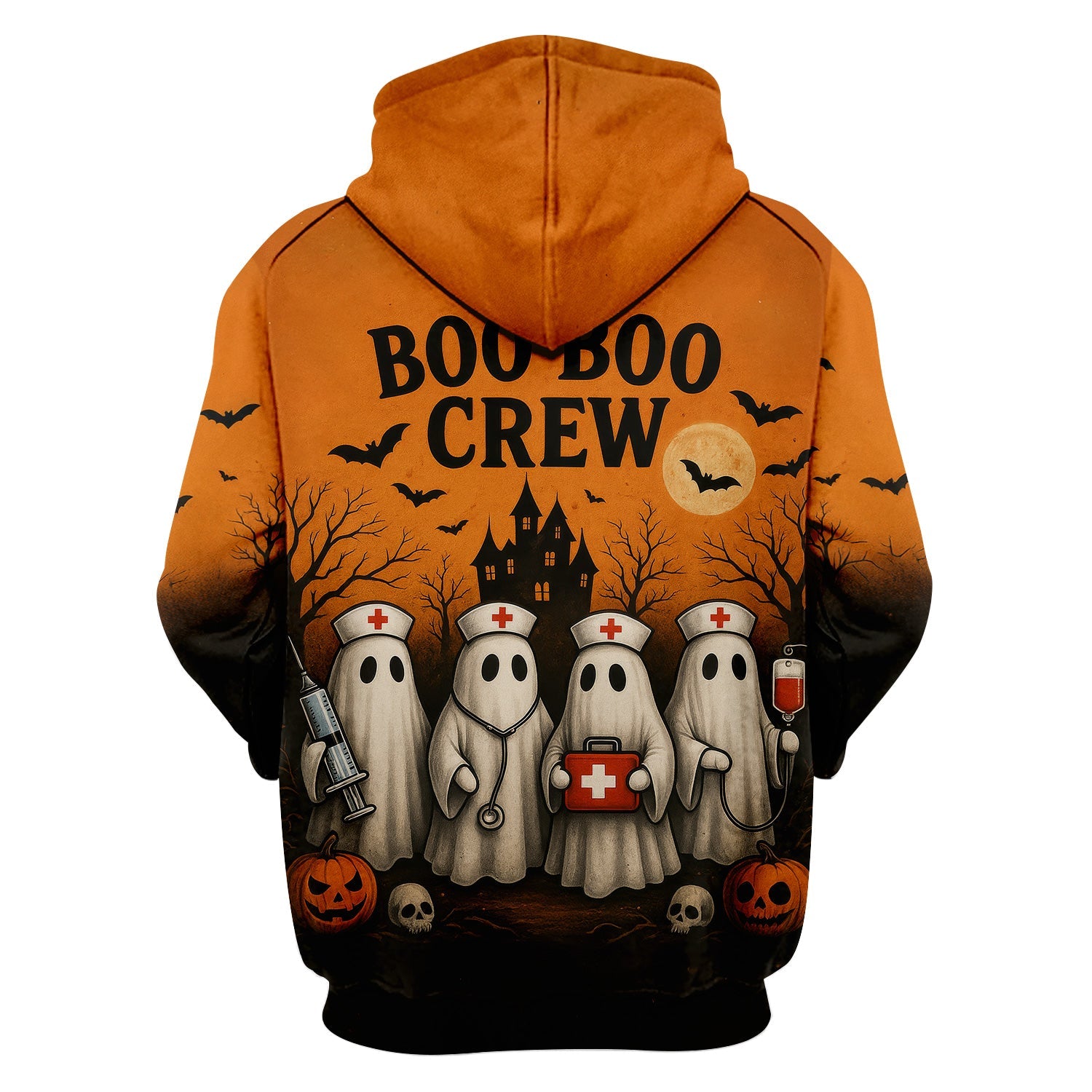 Personalized Boo Boo Crew Nurse Shirt - Halloween Ghost & Caduceus Graphic - Custom Gift for RN CNA LPN Healthcare Workers