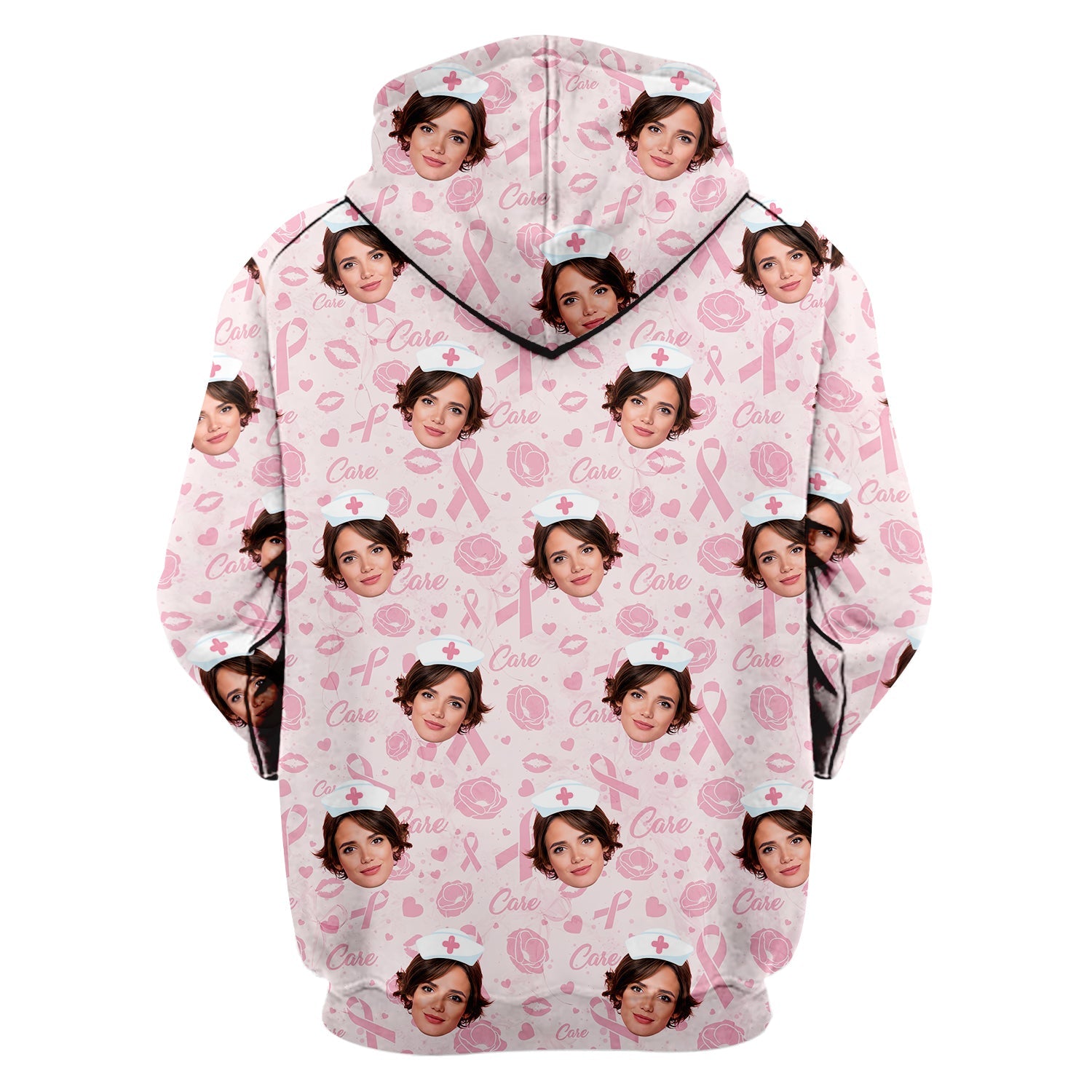Custom Face Nurse Shirt Pink Ribbon Awareness - Personalized Breast Cancer Support T-Shirt - Gift for Women RN LPN CNA Healthcare Workers