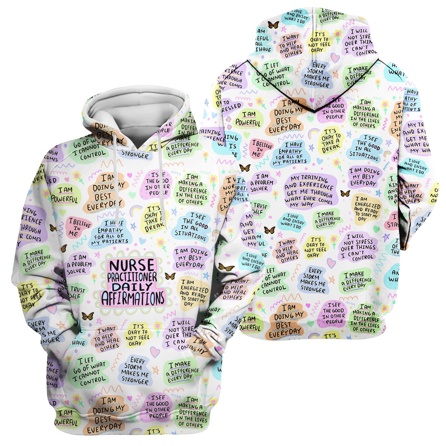 Personalized Nurse Practitioner Shirt - Daily Affirmations Pastel Design - Motivational Gift for RN LPN CNA Women