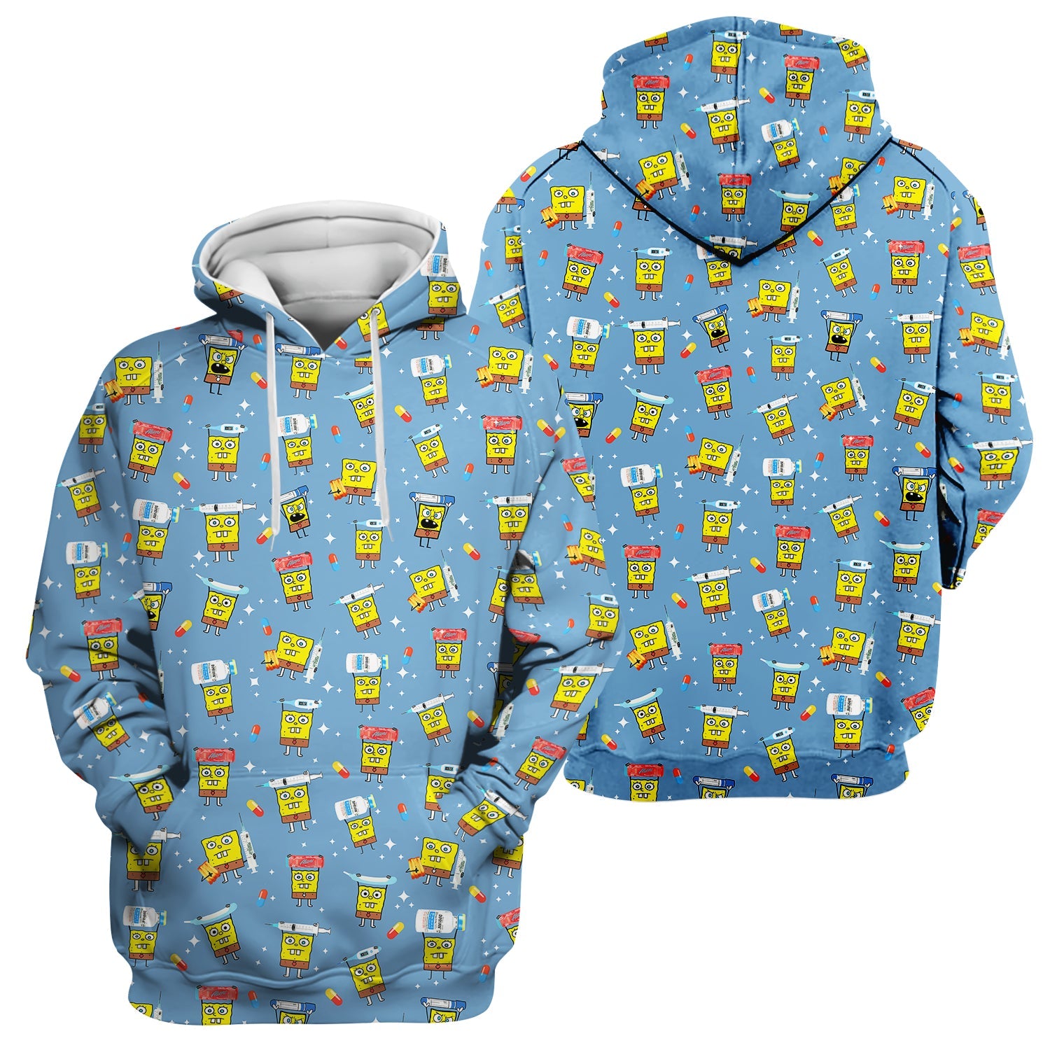 Funny Cartoon Character Shirt - All Over Print Graphic Tee for Women - Gift for RN LPN Healthcare Workers