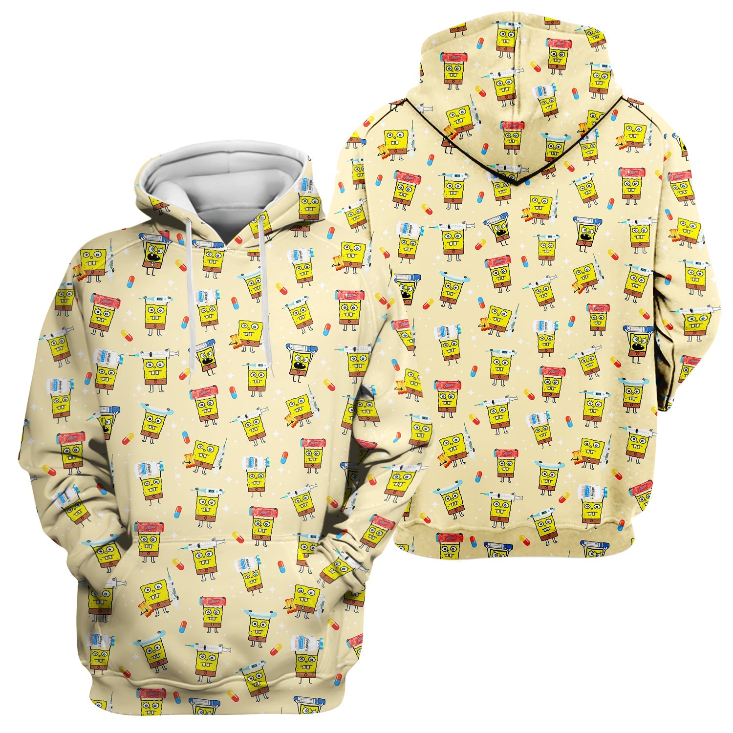 Funny Cartoon Character Shirt - All Over Print Graphic Tee for Women - Gift for RN LPN Healthcare Workers