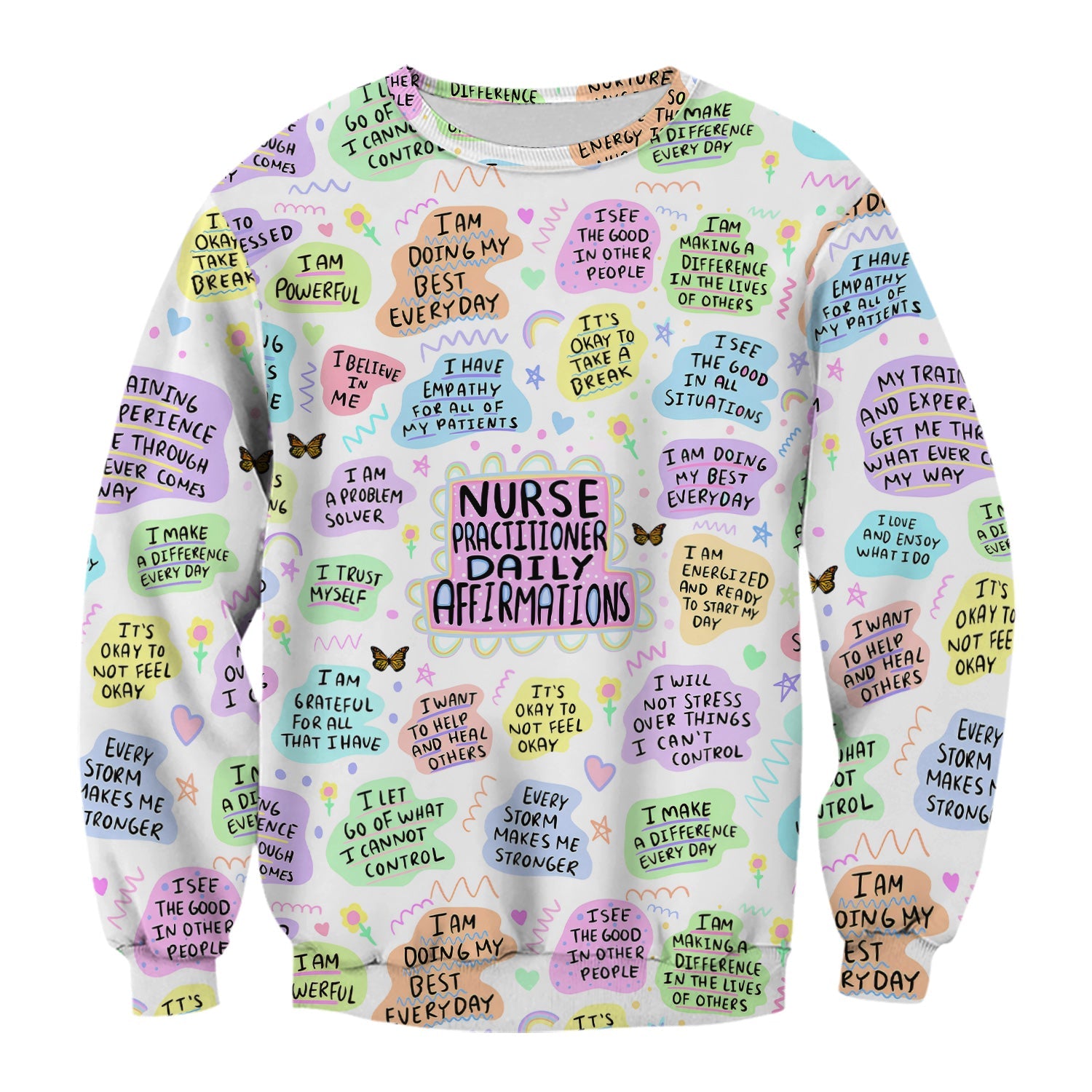 Personalized Nurse Practitioner Shirt - Daily Affirmations Pastel Design - Motivational Gift for RN LPN CNA Women