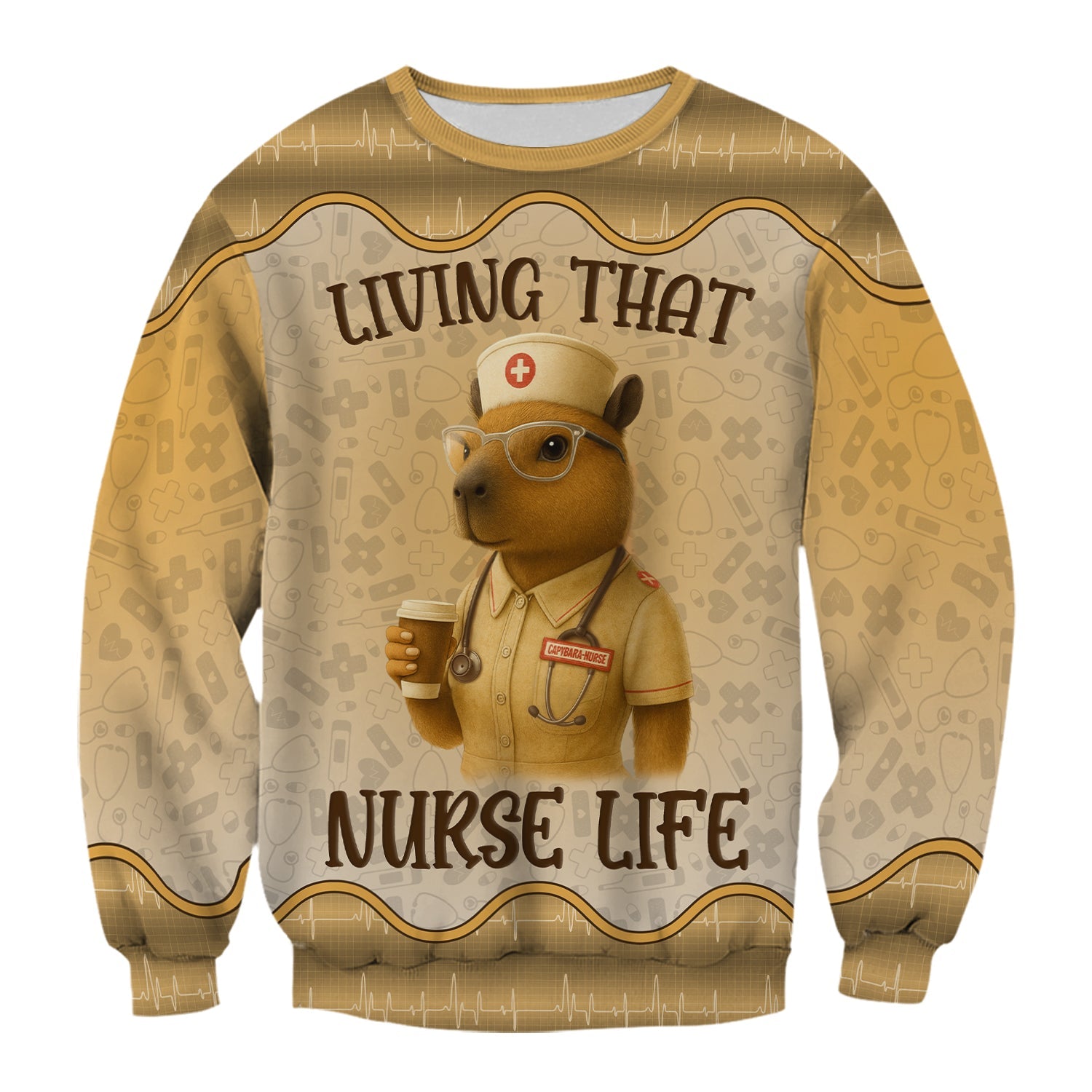 Custom Nurse T-Shirt Living That Nurse Life - Funny RN LPN Gift with Stethoscope - Personalized Nursing Shirt for Healthcare Workers