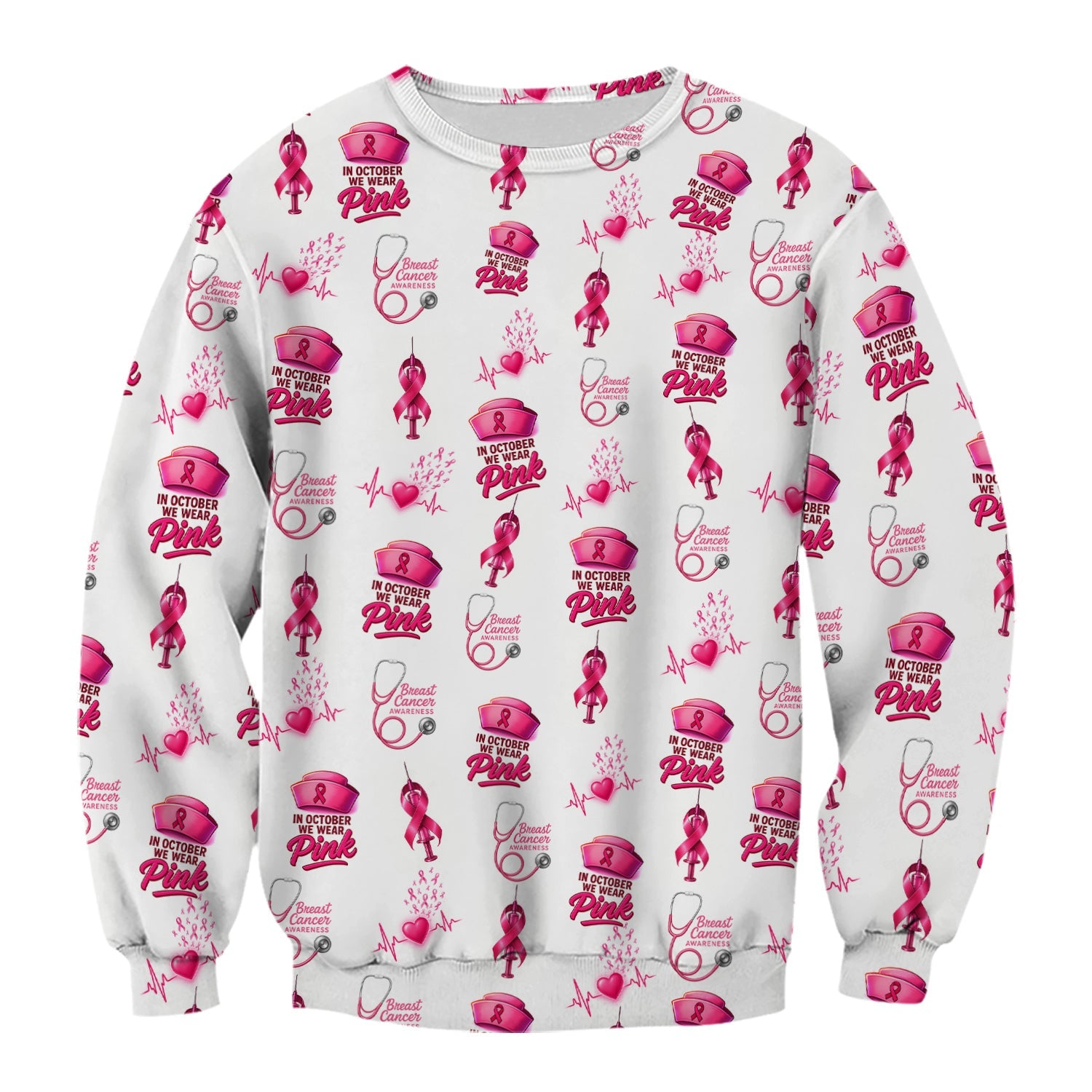 Breast Cancer Awareness Nurse Shirt - Supportive Nurse October Graphic Tee - Gift for RN LPN Healthcare Workers