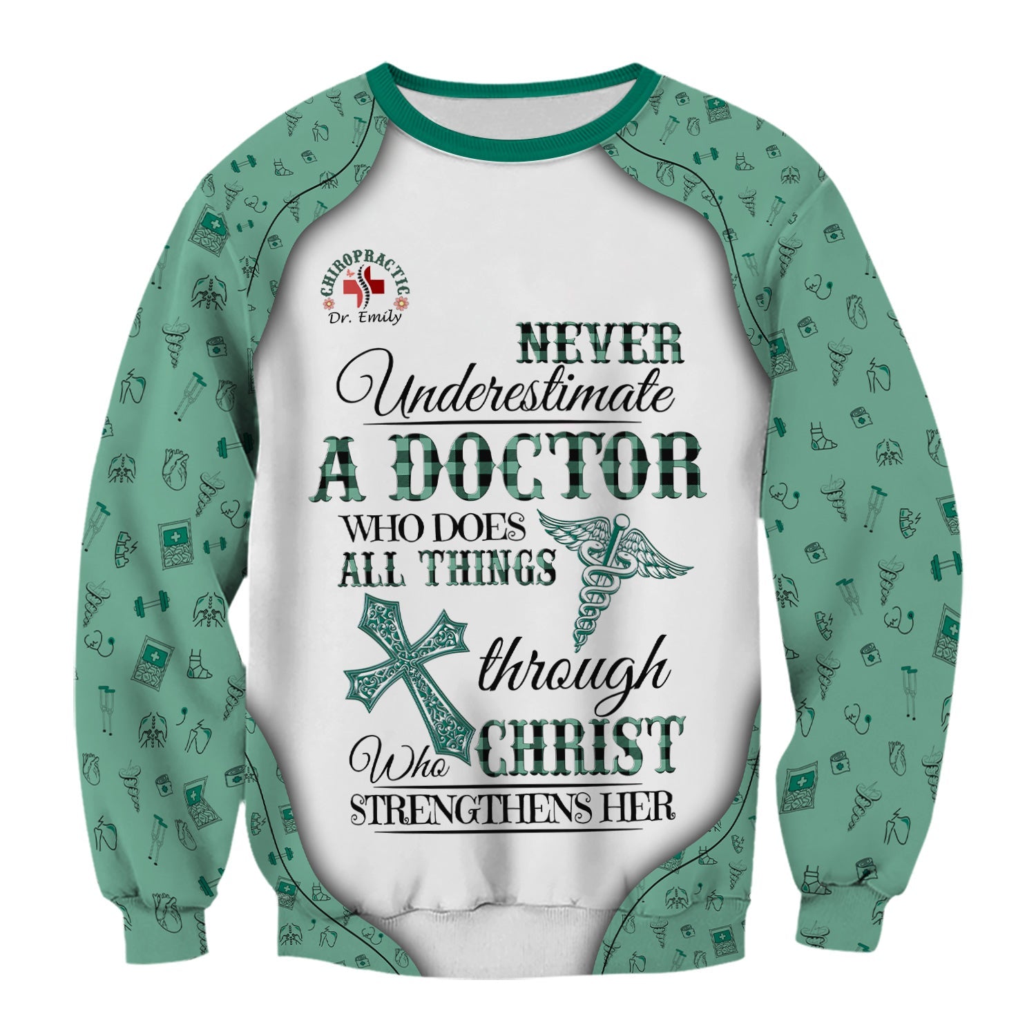 Custom Christian Nurse Shirt - All Things Through Christ Graphic Tee - Gift for Women Doctors & Medical Professionals