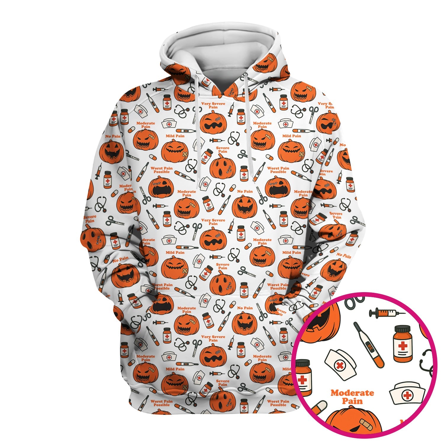 Pumpkin Pain Scale Shirt for Nurse - Halloween Nurse Medical Graphic Tee - Spooky Gift for RN LPN CNA