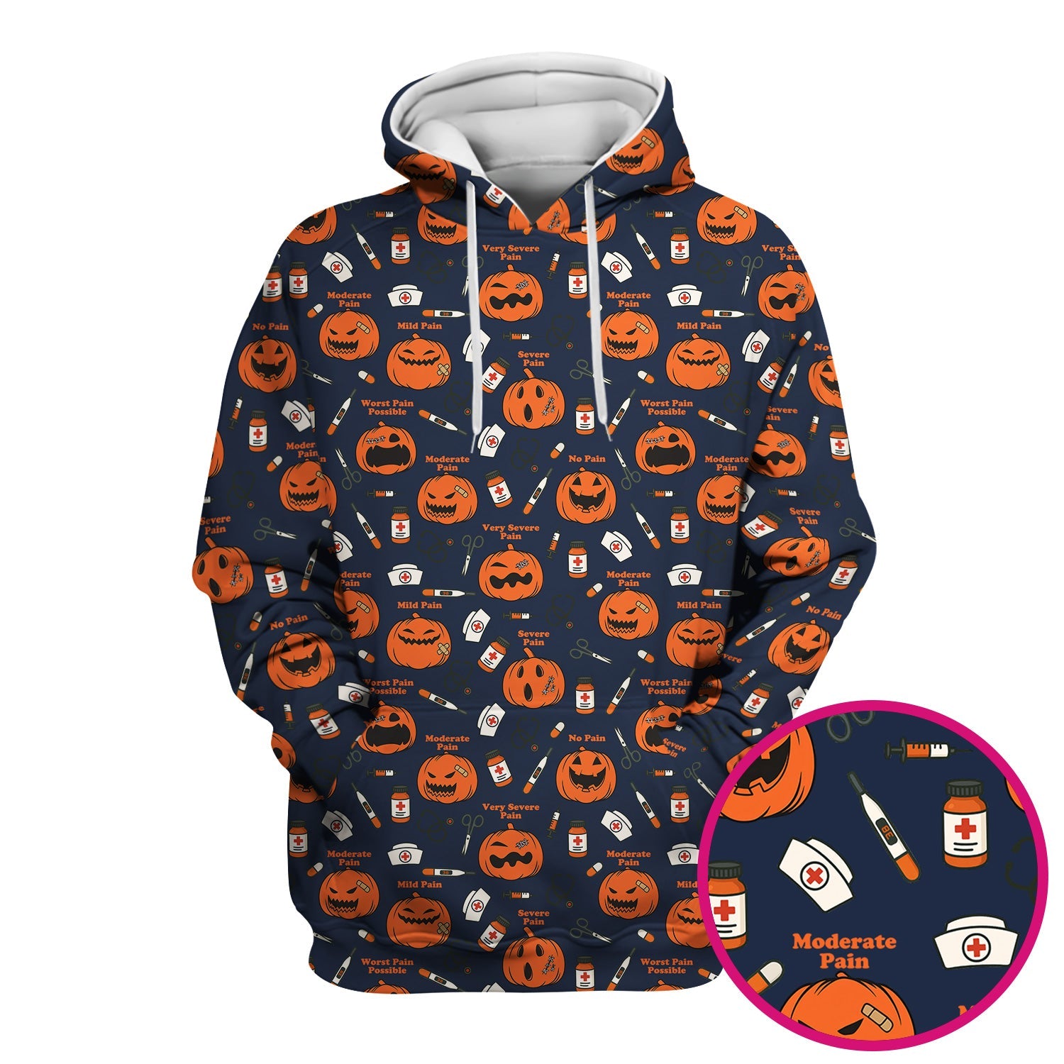 Pumpkin Pain Scale Shirt for Nurse - Halloween Nurse Medical Graphic Tee - Spooky Gift for RN LPN CNA