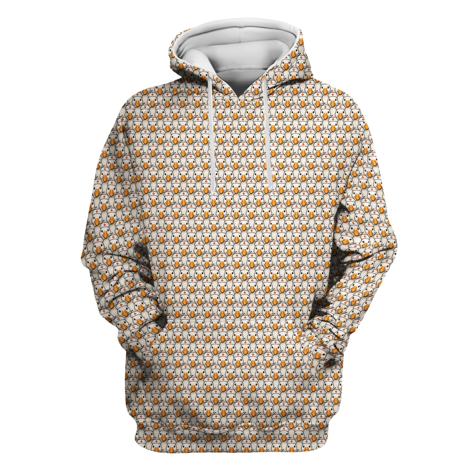 Funny Nurse Shirt With Duck Pattern - Cartoon Animal Nursing Design  - Gift for Healthcare Workers RN LPN