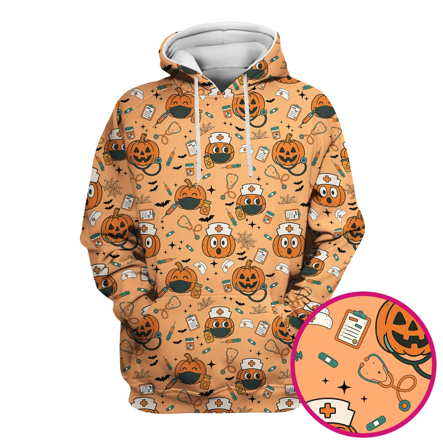 Pumpkin Halloween Nurse Shirt - Funny Holiday Tee For Women Nurses - Gift for CNA RN LPN