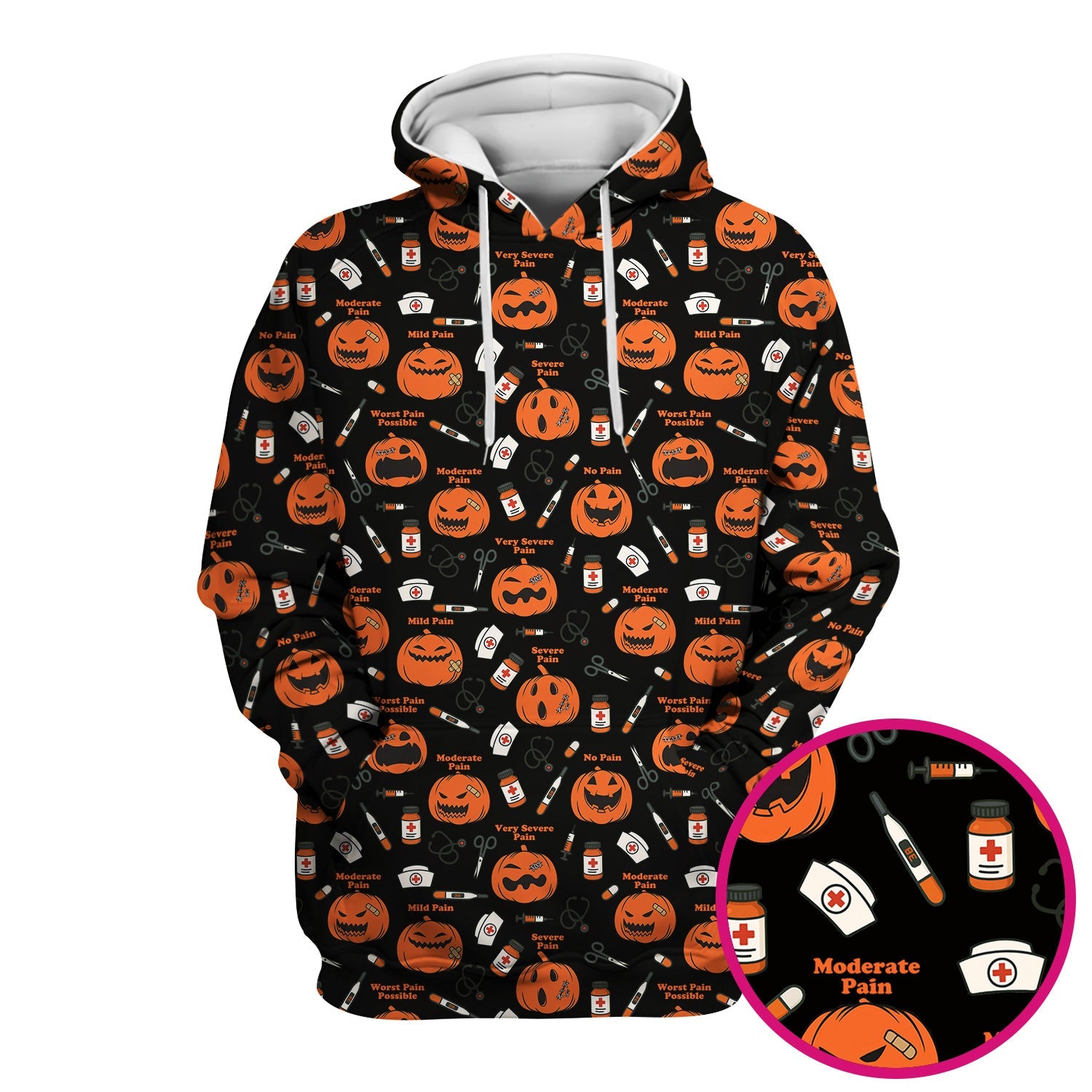 Pumpkin Pain Scale Shirt for Nurse - Halloween Nurse Medical Graphic Tee - Spooky Gift for RN LPN CNA