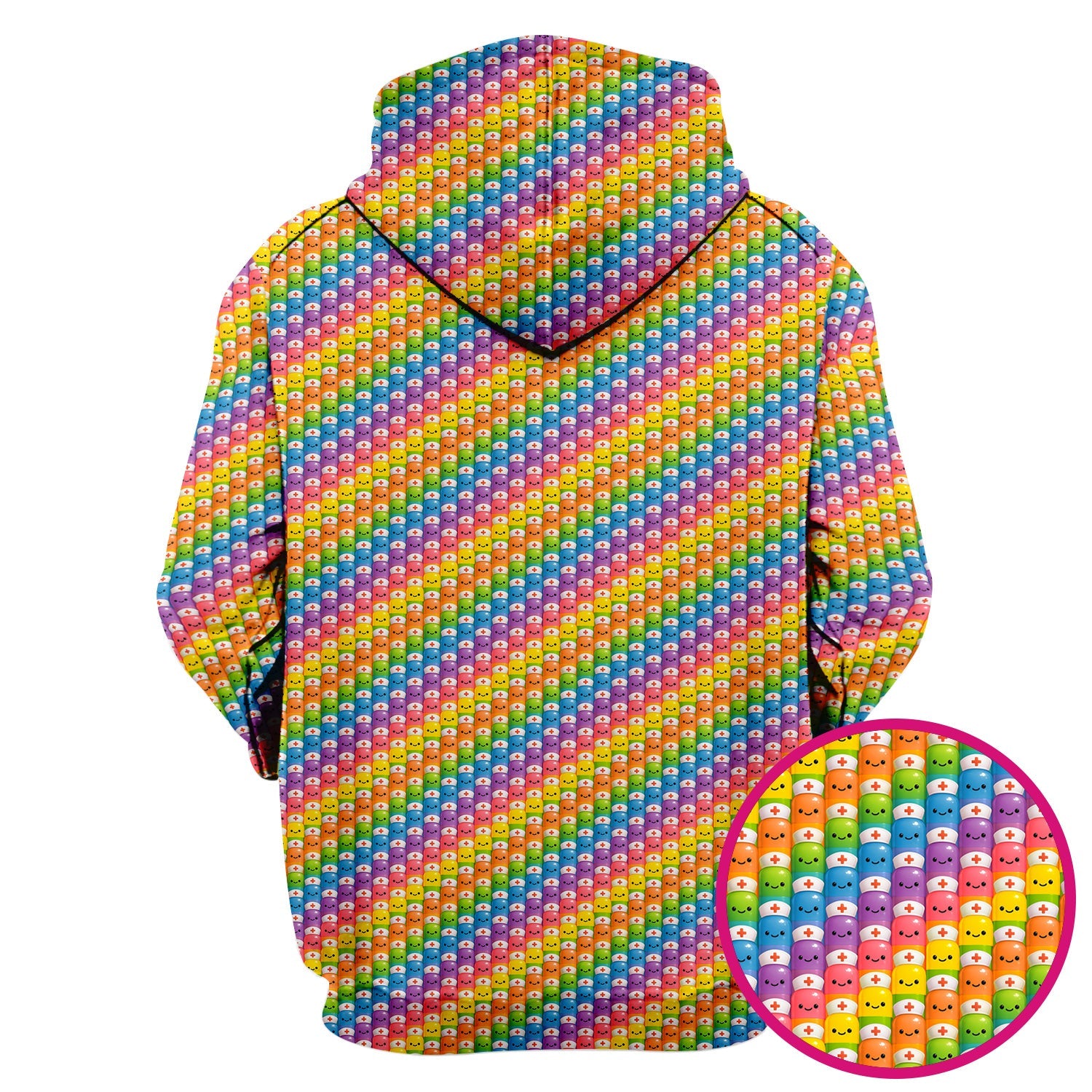 Cute Rainbow Nurse T-Shirt - Pill Cartoon with Syringe Graphic Design - Gift for RN CNA LPN or Nursing Student