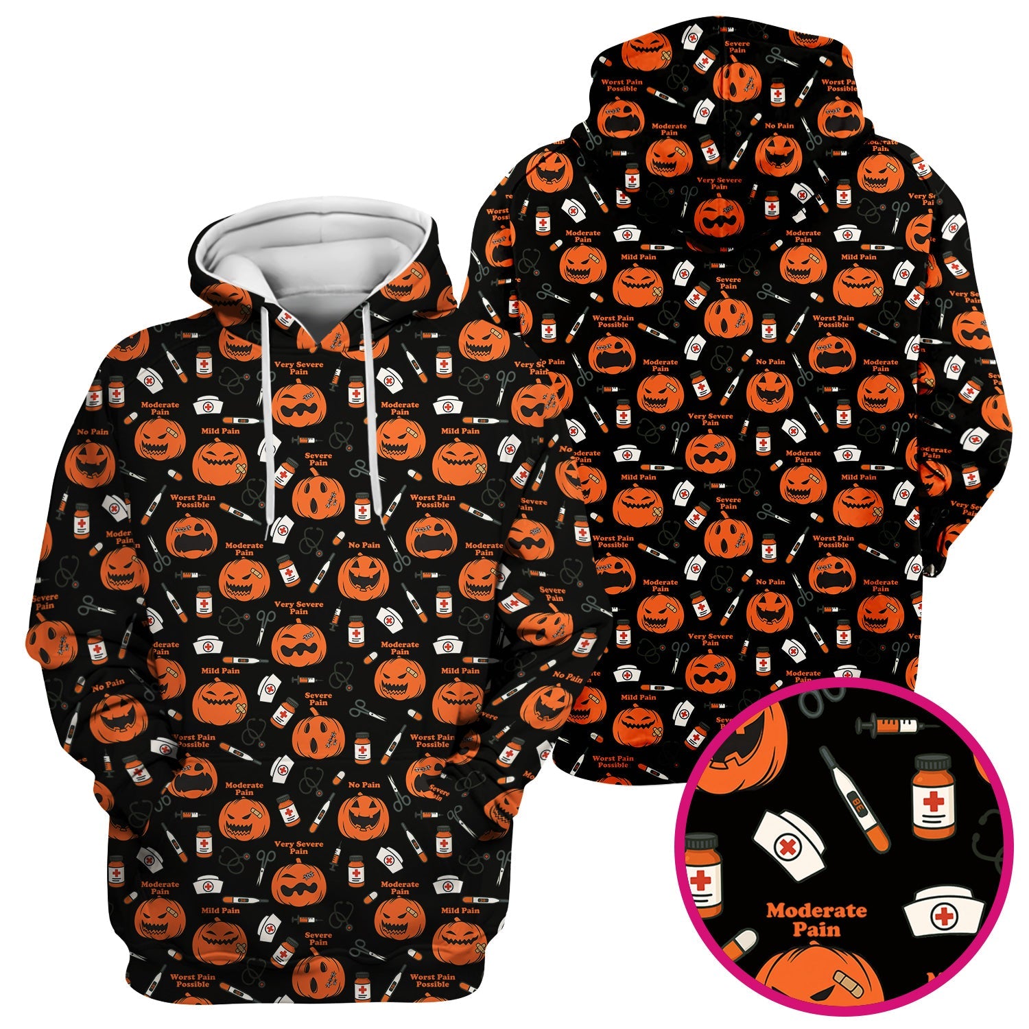 Pumpkin Pain Scale Shirt for Nurse - Halloween Nurse Medical Graphic Tee - Spooky Gift for RN LPN CNA