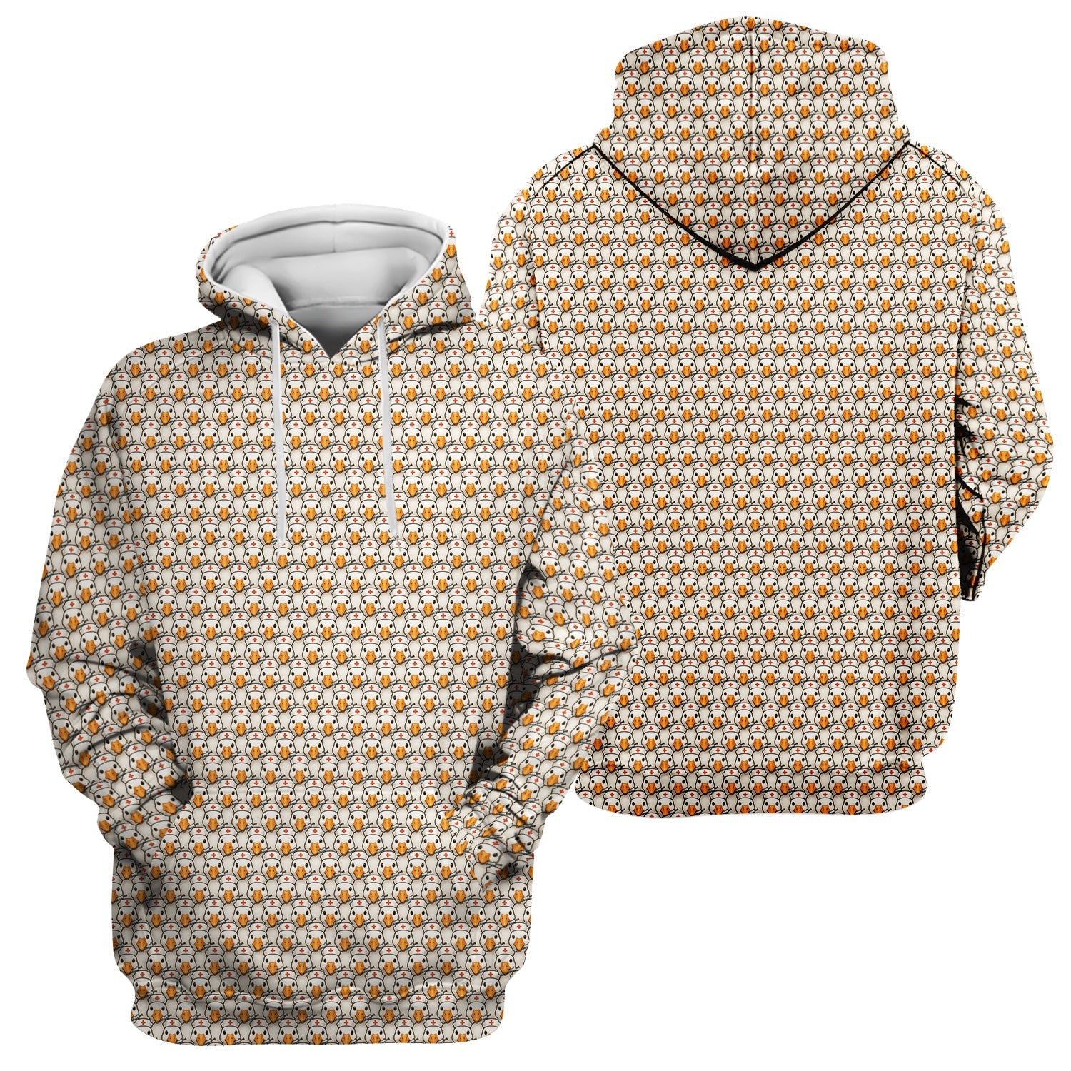 Funny Nurse Shirt With Duck Pattern - Cartoon Animal Nursing Design  - Gift for Healthcare Workers RN LPN