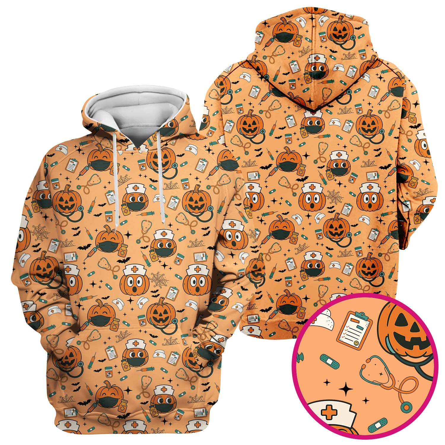 Pumpkin Halloween Nurse Shirt - Funny Holiday Tee For Women Nurses - Gift for CNA RN LPN