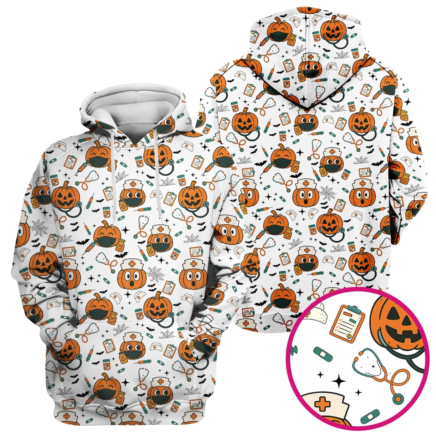 Pumpkin Halloween Nurse Shirt - Funny Holiday Tee For Women Nurses - Gift for CNA RN LPN