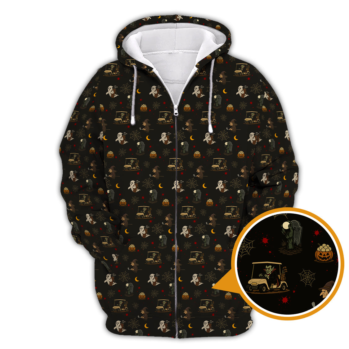 Halloween Golf Shirt For Golfer, Pattern Golf Shirt, Crazy Golf Shirt, Golf Gift For Men