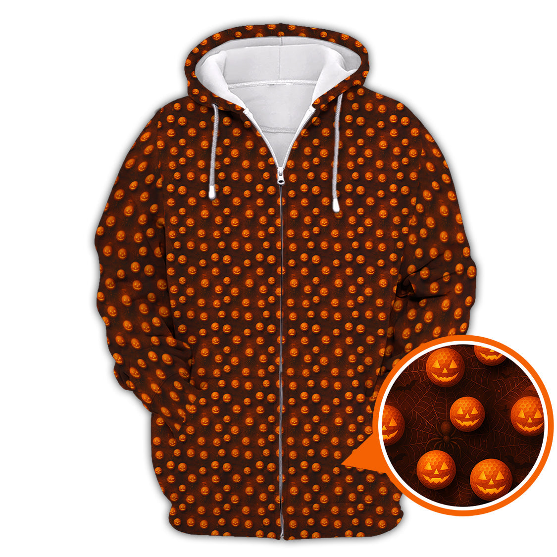 Pumpkin Pattern Golf Shirt For Men, Halloween Golf Shirt, Funny Halloween Golf Polos For Golfer