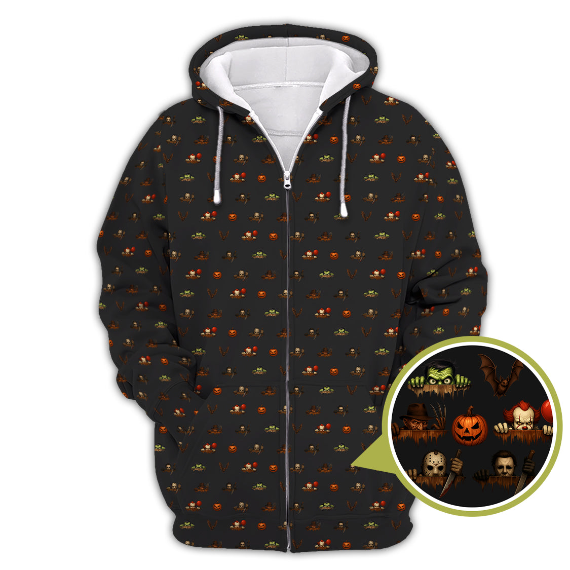 Halloween Golf Shirt For Golfer, Horror Pattern Golf Shirt, Crazy Golf Shirt For Men